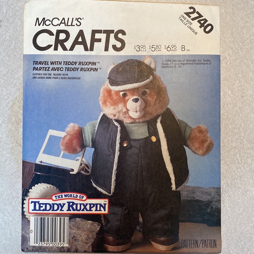 Teddy Ruxpin sewing patterns - Picture 5 of 5